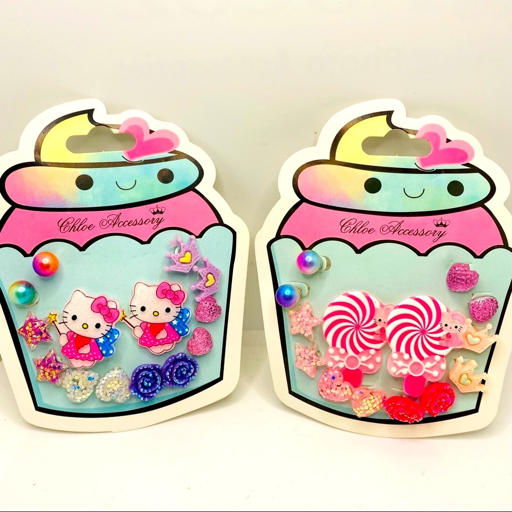 Earrings Hello Kitty 14 Pairs. Pierced